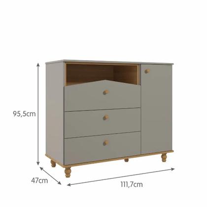Imagem de Cômoda Bebe Permobili Casinha Mimo 03 gavetas 01 porta MDF