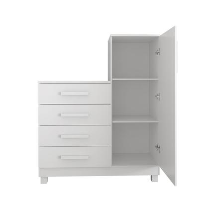 Imagem de Comoda Branca Quarto Casal Sapateira Grande com 4 Gavetas Reforçadas Versátil