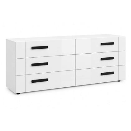 Imagem de Cômoda Casal Lisboa c/ 6 Gavetas Branco - Politorno