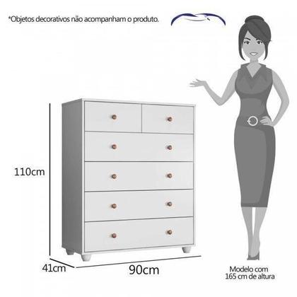 Imagem de Cômoda Casal Vittória com 6 Gavetas - Branco