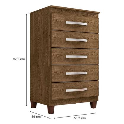 Imagem de Cômoda Catar 5 Gavetas Malbec - Incorplac