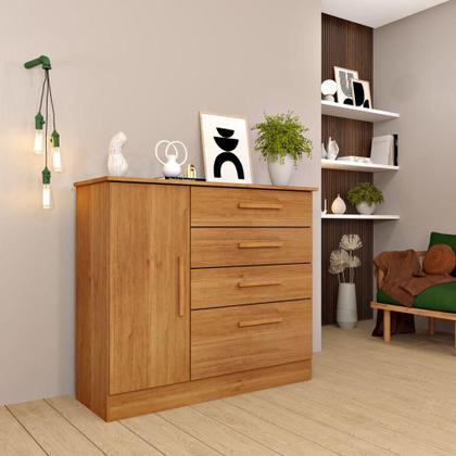 Imagem de Cômoda Chicago 1 Porta 4 Gavetas TCIL Cinamono