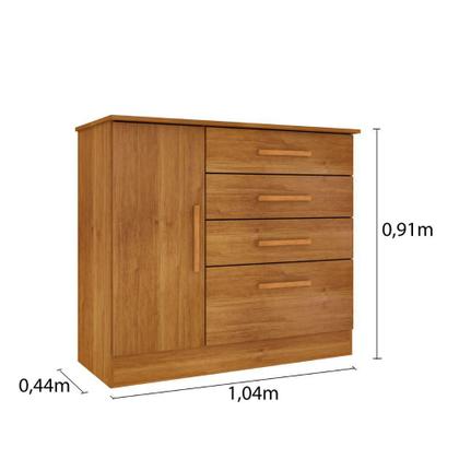 Imagem de Cômoda Chicago 1 Porta 4 Gavetas TCIL Cinamono