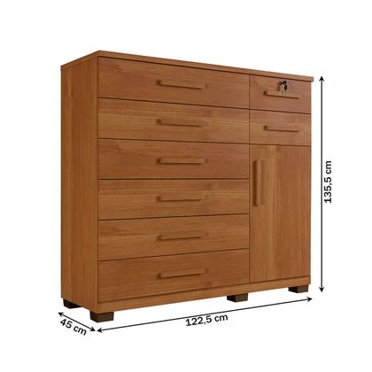 Imagem de Cômoda Chicago 1 Porta 8 Gavetas Cinamomo - Panorama Móveis