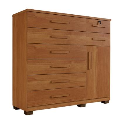 Imagem de Cômoda Chicago 1 Porta 8 Gavetas Cinamomo - Panorama Móveis