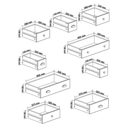 Imagem de Cômoda Colors Madeira Maciça 9 GV Castanho Verniz e Colorido Envelhecido