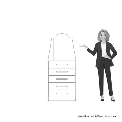 Imagem de Cômoda com 05 Gavetas e Espelho New Veneza