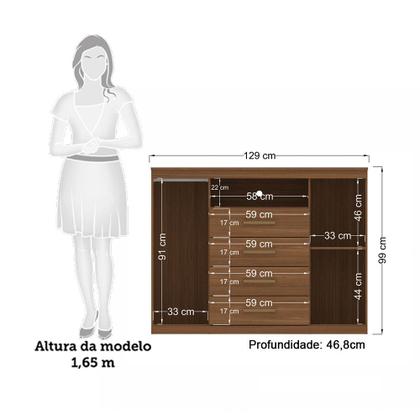 Imagem de Cômoda com 2 Portas e 4 Gavetas Havana Master Santos Andirá