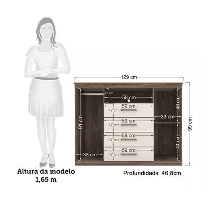 Imagem de Cômoda com 2 Portas e 4 Gavetas Havana Master Santos Andirá