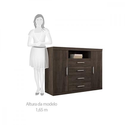 Imagem de Cômoda com 2 Portas e 4 Gavetas Havana Master Santos Andirá