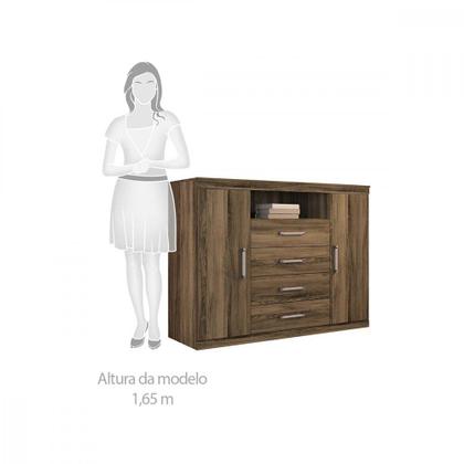 Imagem de Cômoda com 2 Portas e 4 Gavetas Havana Master Santos Andirá