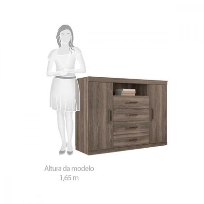 Imagem de Cômoda com 2 Portas e 4 Gavetas Havana Master Santos Andirá
