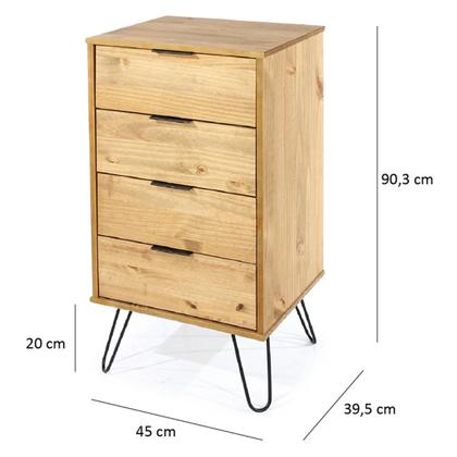 Imagem de Cômoda com 4 Gavetas Marrom Antique