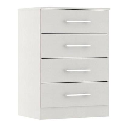 Imagem de Cômoda Com 4 Gavetas P- Quarto Solteiro Mdp 2007 Menu Móveis Branco