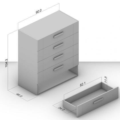 Imagem de Cômoda com 5 Gavetas Lisboa Freijó com Azul Politorno