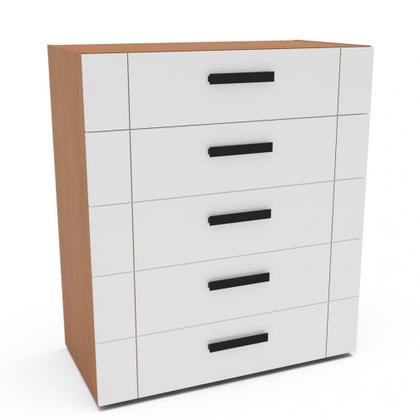 Imagem de Cômoda com 5 Gavetas Lisboa Freijó com Branco Politorno
