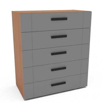 Imagem de Cômoda com 5 Gavetas Lisboa Freijó com Cinza Politorno