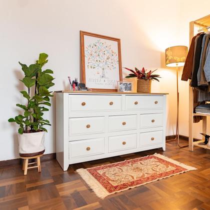 Cômoda com 8 Gavetas Branco - Pense Dentro da Caixa Imagem de Cômoda com 8 Gavetas Branco