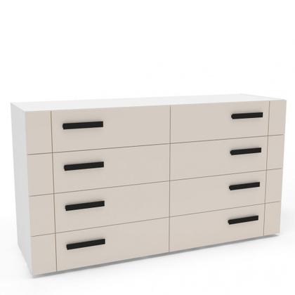 Imagem de Cômoda com 8 Gavetas Lisboa Branca com Creme Politorno