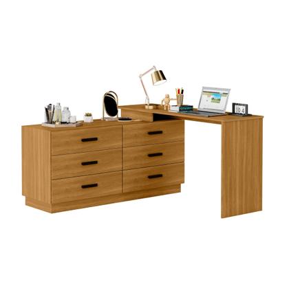 Imagem de Cômoda com Escrivaninha em L com 6 Gavetas Leonie Yescasa