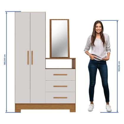 Imagem de Cômoda com Espelho 1 Porta 3 Gavetas NT 5165