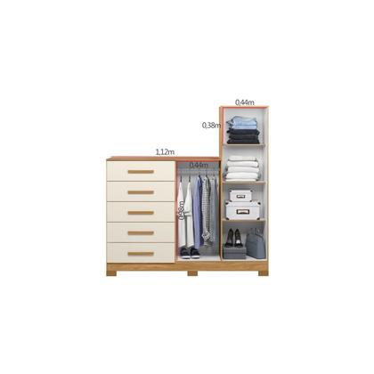 Imagem de Cômoda com Espelho 5 Gavetas 2 Portas New Master