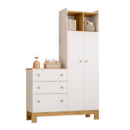 Imagem de Comoda Com Guarda Roupa Infantil 2 Portas 3 Gavetas