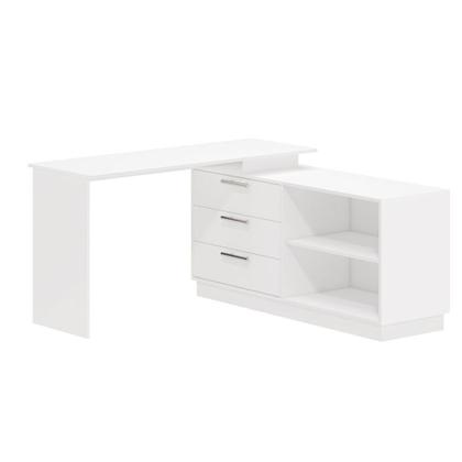Imagem de Cômoda com Penteadeira Rocher 3 Gavetas 2 Nichos Branco - Pnr Móveis