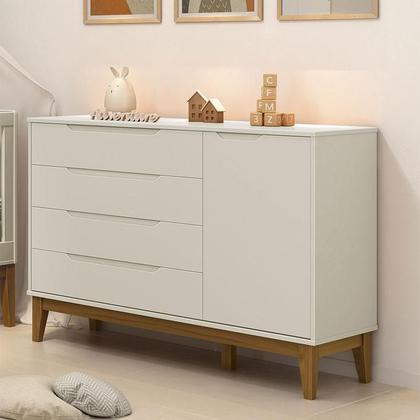 Imagem de Cômoda com Porta Classic Elfe Areia Acetinado Amadeirado - Reller