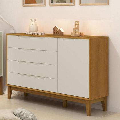 Imagem de Cômoda Com Porta Classic Elfe Areia Acetinado Savana Amadeirado - Reller