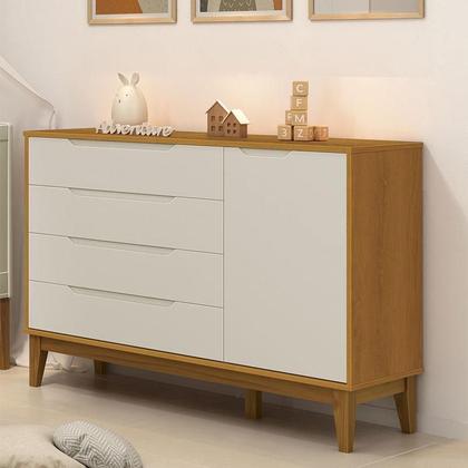 Imagem de Cômoda com Porta Classic Elfe Areia Acetinado Savana Amadeirado - Reller