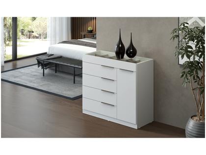Imagem de Cômoda com Porta Jóia Lume 5 Gavetas Branco Casa Chick
