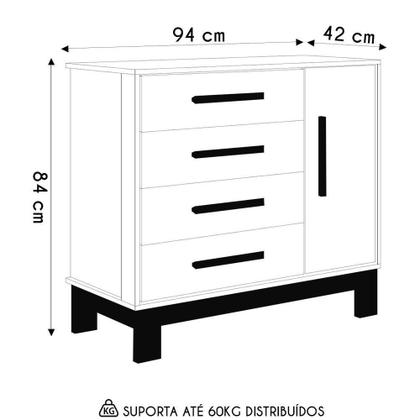 Imagem de Cômoda Com Sapateira Infantil Q Encanto Slim Rosa - Qmovi