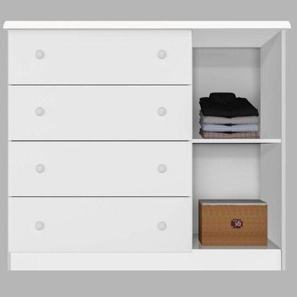 Imagem de Cômoda de Bebê 1 Porta 4 Gavetas Alvin