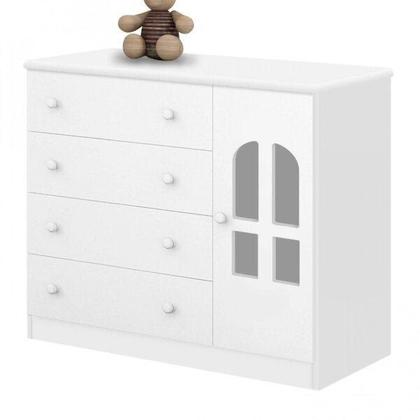 Imagem de Cômoda de Bebê 1 Porta 4 Gavetas Alvin