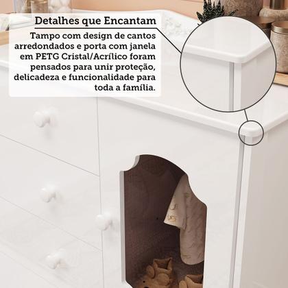 Imagem de Cômoda de Bebê 1 Porta com Janela e 4 Gavetas Maya Provençal Espresso Móveis