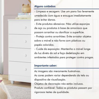 Imagem de Cômoda de Bebê 100% MDF 1 Porta 4 Gavetas Life