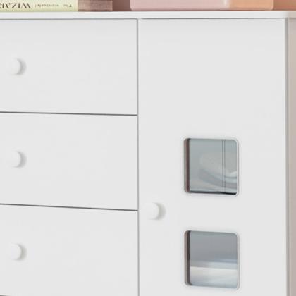 Imagem de Cômoda de Bebê 100% MDF 1 Porta 4 Gavetas Life