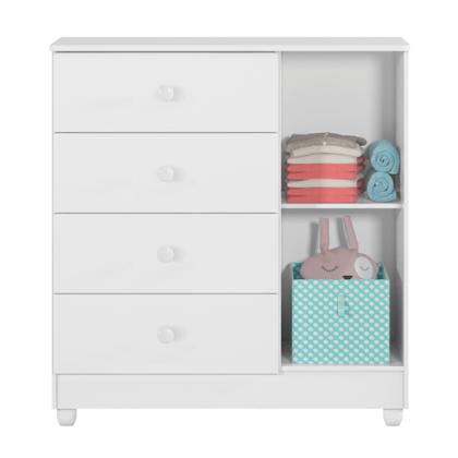 Imagem de Cômoda de Bebê 100% MDF 1 Porta 4 Gavetas Life