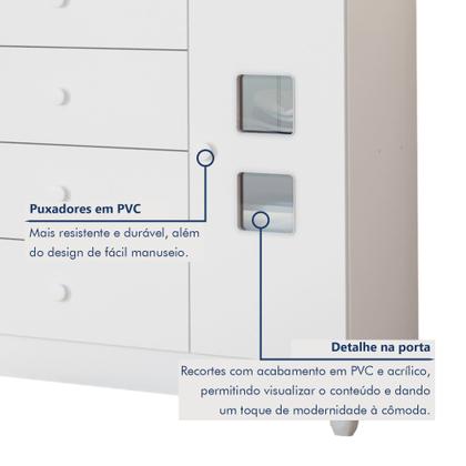 Imagem de Cômoda de Bebê 100% MDF 1 Porta 4 Gavetas Life