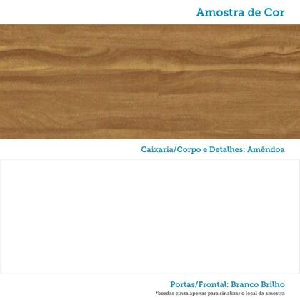 Imagem de Cômoda de Bebê 120,30cm 1 Porta com Janela e 4 Gavetas 100% Mdf Maya Provençal Espresso Móveis Branco Brilho/Amêndoa