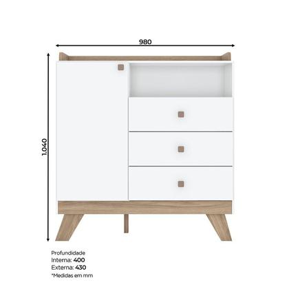 Imagem de Cômoda de Bebê 3 Gavetas Noah Espresso Móveis