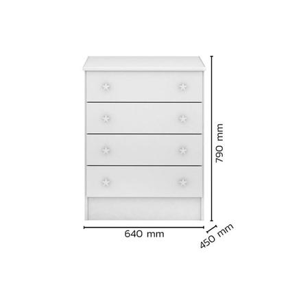 Imagem de Cômoda de Bebê 4 Gavetas Doce Sonho 777