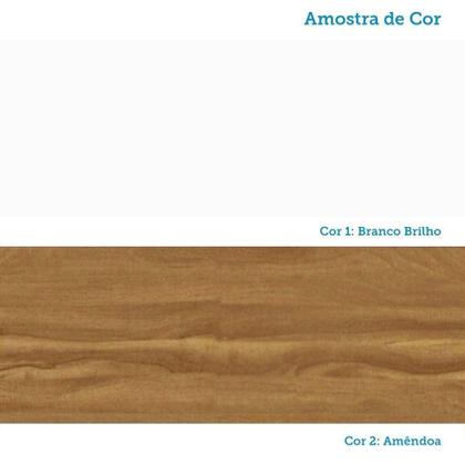Imagem de Cômoda de Bebê com 1 Porta e 4 Gavetas 100% MDF Mimo Branco Brilho/Amêndoa