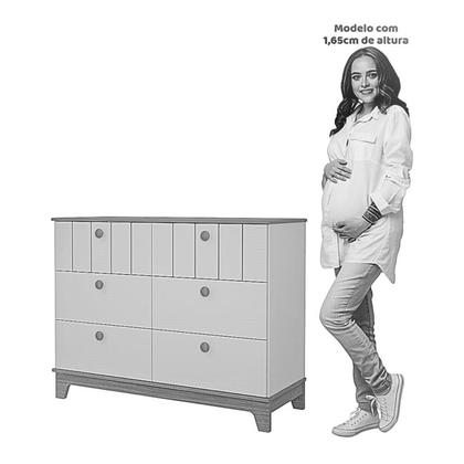 Imagem de Cômoda de Bebê com 6 Gavetas Chantilly Expresso Móveis