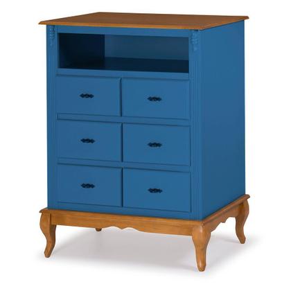 Imagem de Cômoda de Madeira com 6 Gavetas e Nicho Antique - 1065