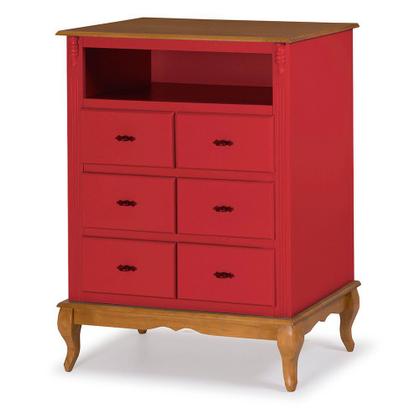 Imagem de Cômoda de Madeira com 6 Gavetas e Nicho Antique - 1065