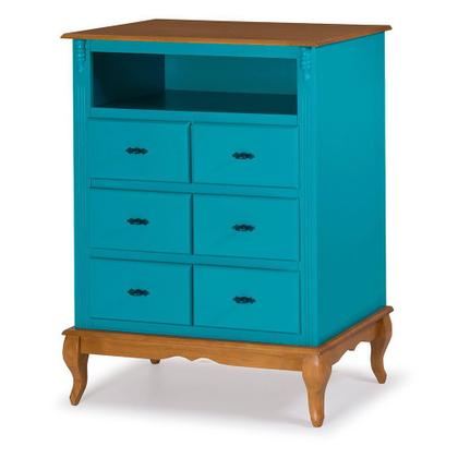 Imagem de Cômoda de Madeira com 6 Gavetas e Nicho Antique - 1065