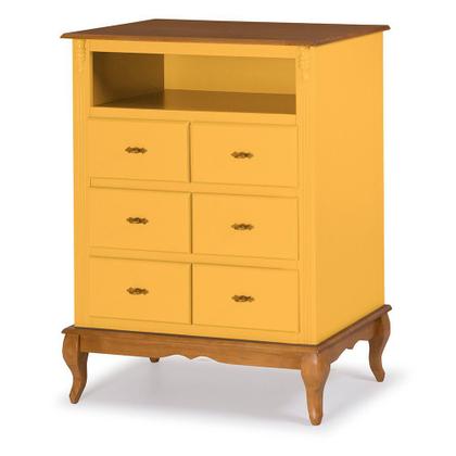 Imagem de Cômoda de Madeira com 6 Gavetas e Nicho Antique - 1065