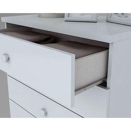 Imagem de Cômoda de Quarto Bala Menta c/ 5 Gavetas Branco - Henn